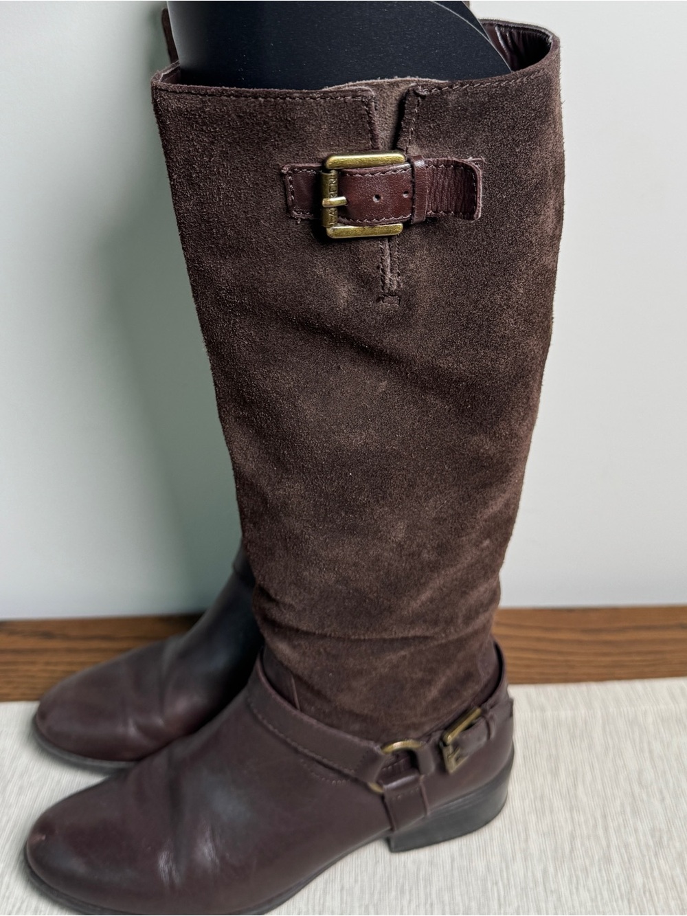 Ralph Lauren Dark Brown Suede & Leather Boots